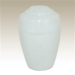 White Small Grecian Cultured Marble Urn