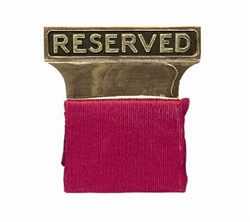 Gold Plated "Reserved" Seat Signs