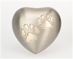 Paw Print, Pewter Finish Heart