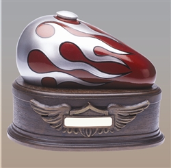 Red with Silver Flame "Born to Ride" Urn