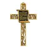 9" Antique Bronze Cross With 23rd. Psalm