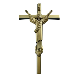 14" Cast Exterior Crucifix