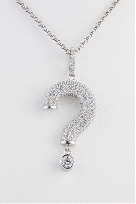 18 inch chain Silver Alluring question mark necklace