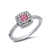 Halo Pink Square Ring