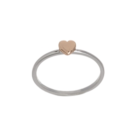 Adorable Rose Gold and .925 Silver Heart Ring