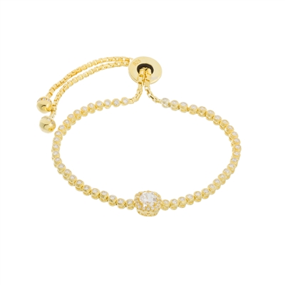 14K Gold Over Sterling Silver Adjustable Bracelet