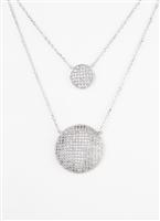 Gorgeous Double Layered Pave' Necklace, CZ Necklace