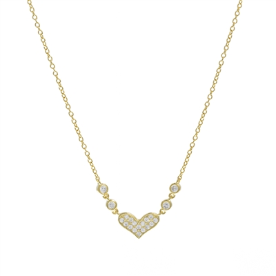 Gold over Silver Necklace Heart Necklace