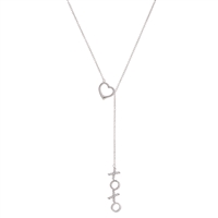 Adorable Heart and XoXo Lariat Necklace