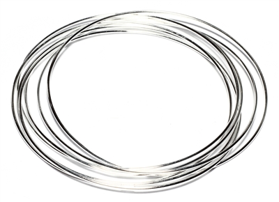 Stacked Set of 7 Thin Sterling Silver Bangles