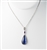 Blue Quartz Necklace with CZ Accent Stones