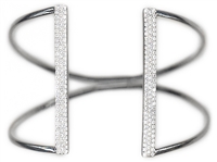 .925 Sterling Silver Double Bar Cuff Bracelet