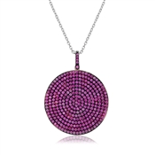 Fabulous Round Pink Pendant Necklace
