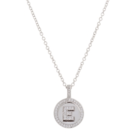 .925 Sterling Silver "E" Initial Pendant Necklace