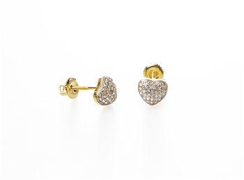 Petite Gold Over Silver Heart Earrings