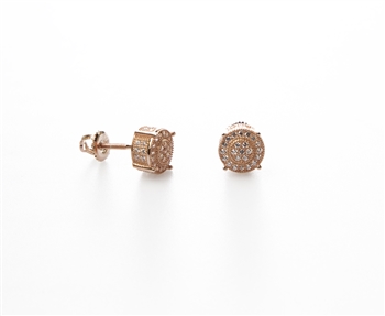 Rose Gold over .925 Sterling Silver Stud Earrings