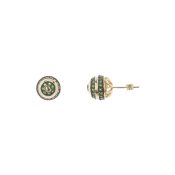 Lab Created Green Spinel Stud Earrings