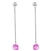 .925 Sterling Silver and Pink CZ Earrings