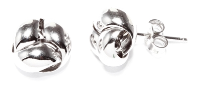 Classy,Three Sectional Swirl Stud Earrings