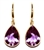 Gold Over Silver Amethyst Drop Earrings