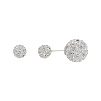 Silver Double-Sided Crystal Earrings