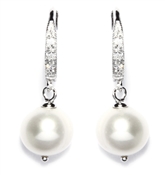 White Freshwater Pearl Tear Drop Earrings