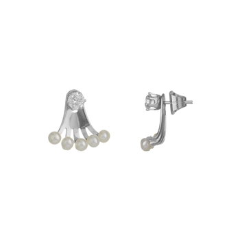 White Freshwater Pearl Peek-A-Boo Stud Earrings