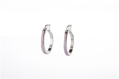 Pink Opal Hoop Earring