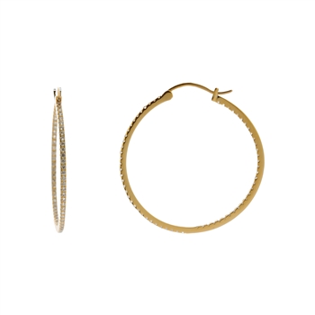 Gold Over Silver Inside-Out Hoop Earrings