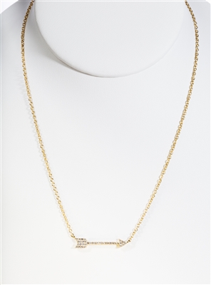 Gold over Silver Micro Pave Arrow Necklace