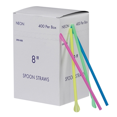 <b>Gold Medal</b> 8" Disposable Spoon & Sno-Sipper Straw