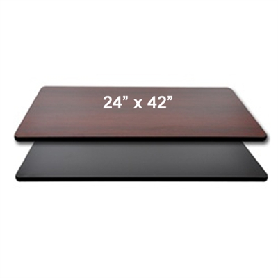 <b>SES</b> 24" x 42" Black & Mahogany Table Top