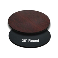 <b>SES</b> 36" Round Black & Mahogany Table Top
