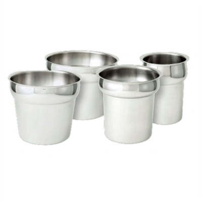 <b>Winco</b> Round Stainless Steel Inset <b>11 qt.</b>