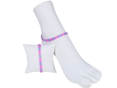 Anklet - Flower Chain Pink