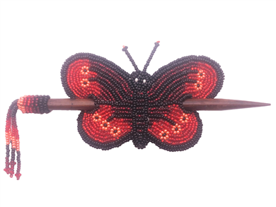 Barrette - Butterfly Red/Black
