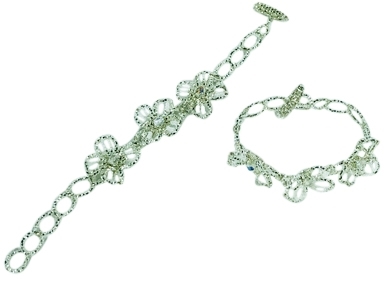 Bracelet - Tres Flores White & Silver