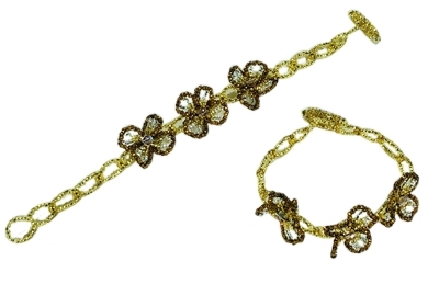 Bracelet - Tres Flores Gold, Amber & Silver