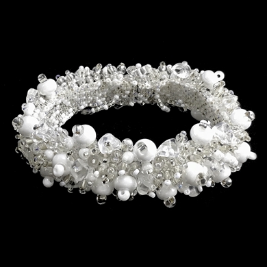Blanca Bracelet-Magnetic - White and Silver