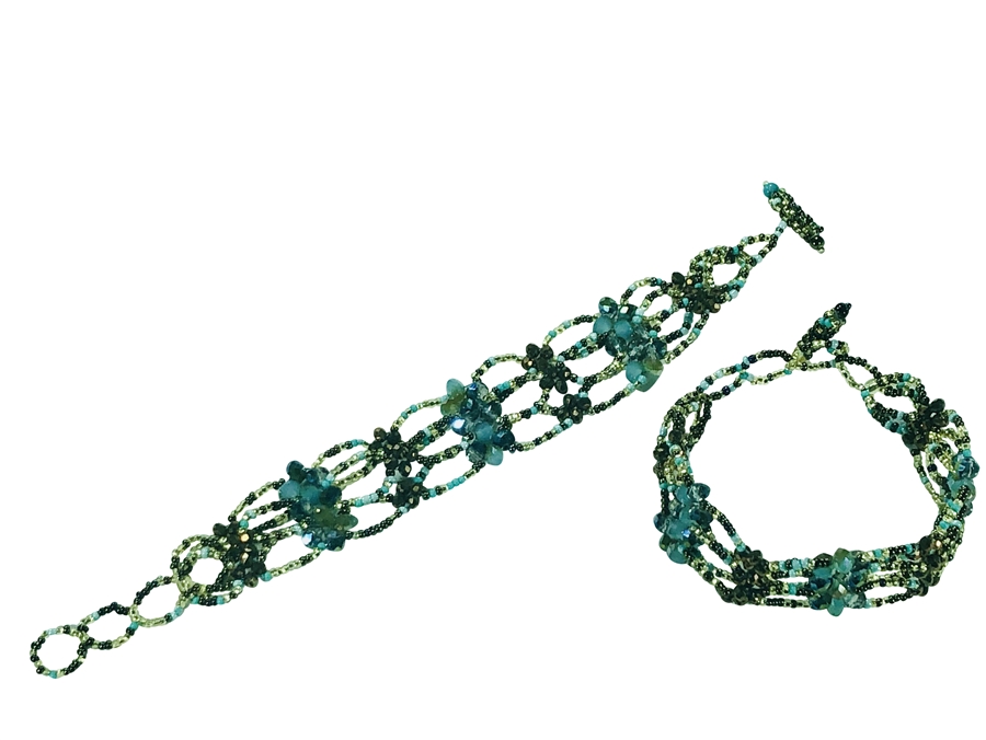 Bracelet 77 Crystals Gold & Turquoise