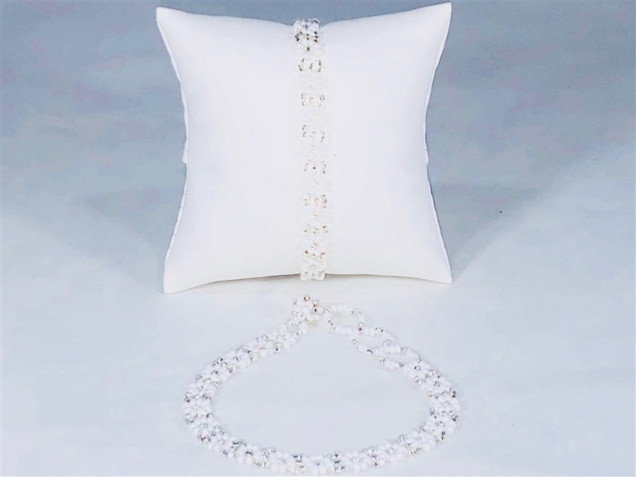 Bracelet - Flower Chain White/Silver