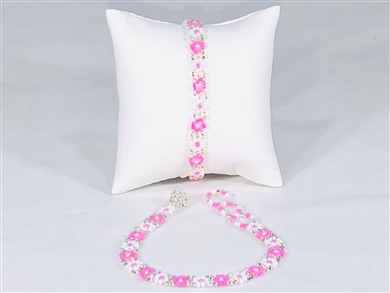 Bracelet - Flower Chain Pink/White