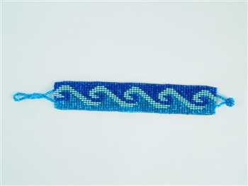 Bracelet - 1" Friendship - Wave Design RoyalBlue/Seafoam/Aqua