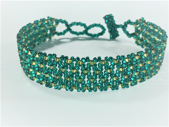 Friendship Bracelet, Emerald/Gold, Lace