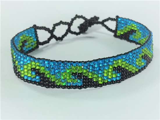 Friendship Bracelet, Turquoise/Mixed, Wave