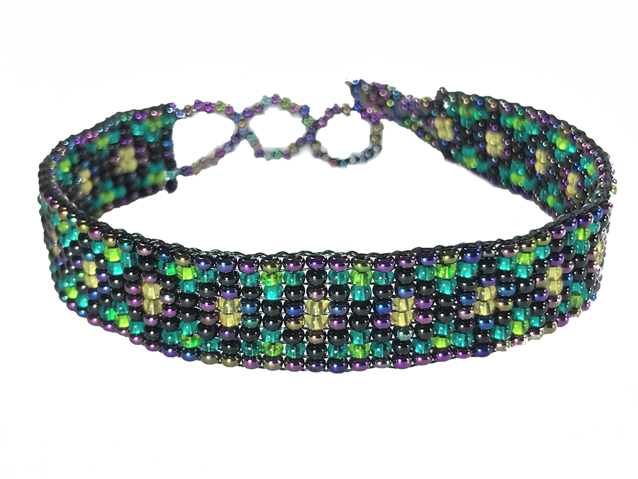 Friendship Bracelet, Iridescent Purple/Mixed, Loom