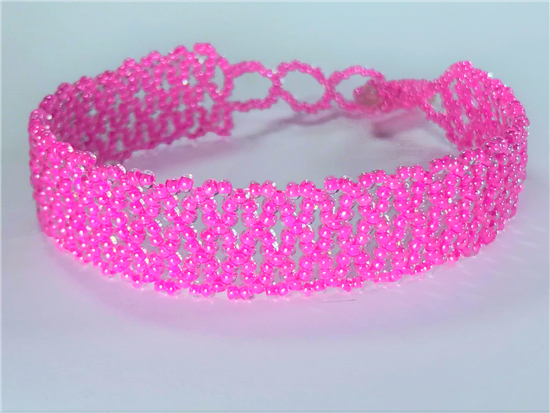 Friendship Bracelet, Pink, Lace