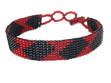 Friendship Bracelet, Red/Black, Loom