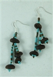 Earrings - Roasted Coffee Beans Turquoise/Coffee