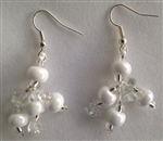 Earrings- White/Silver Dangle